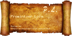 Promintzer Lola névjegykártya